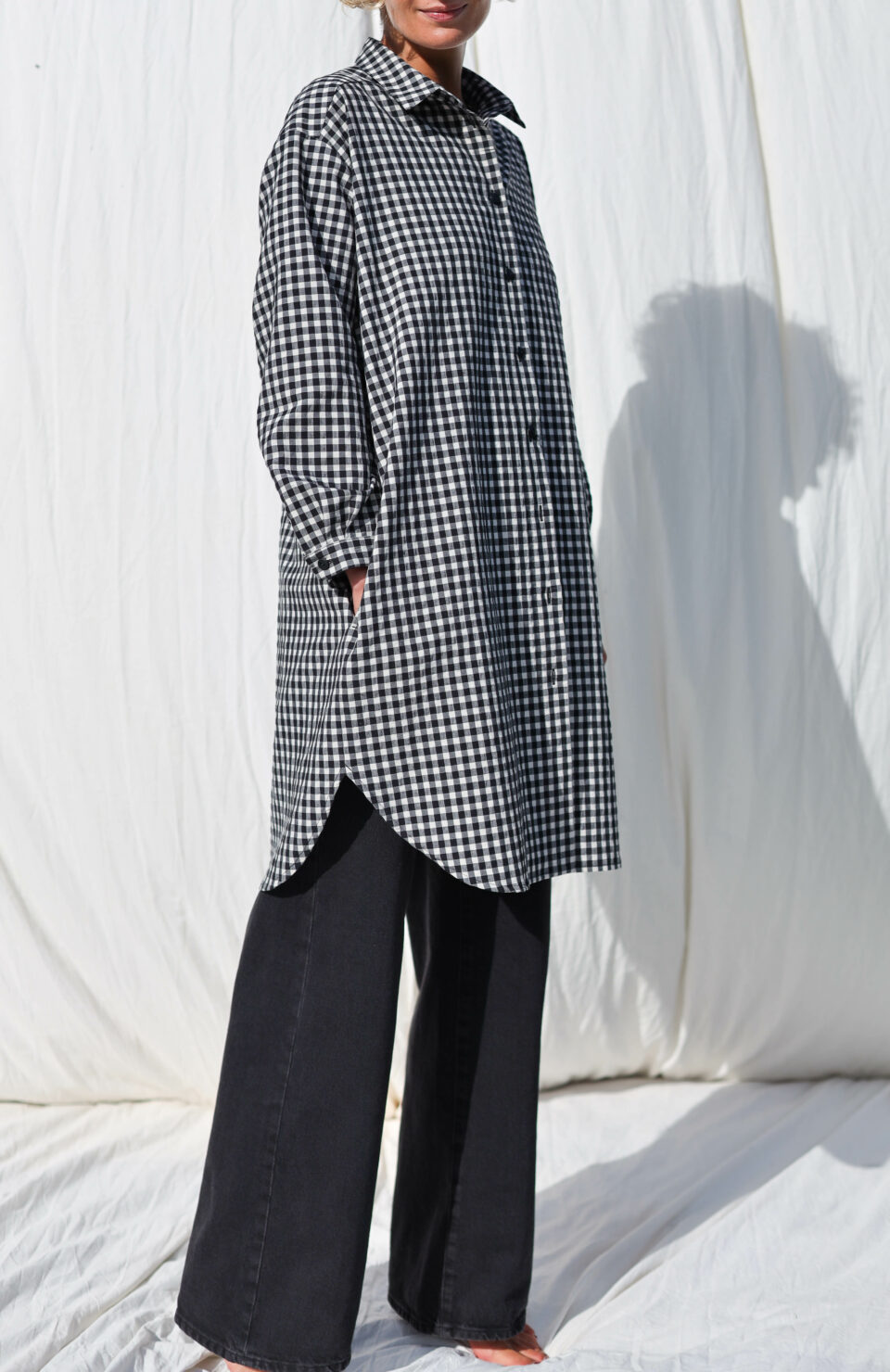 Gingham long sleeve shirt dress - Image 7
