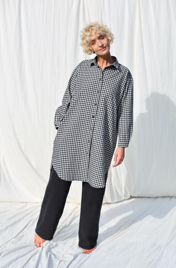 Gingham long sleeve shirt dress - Image 8
