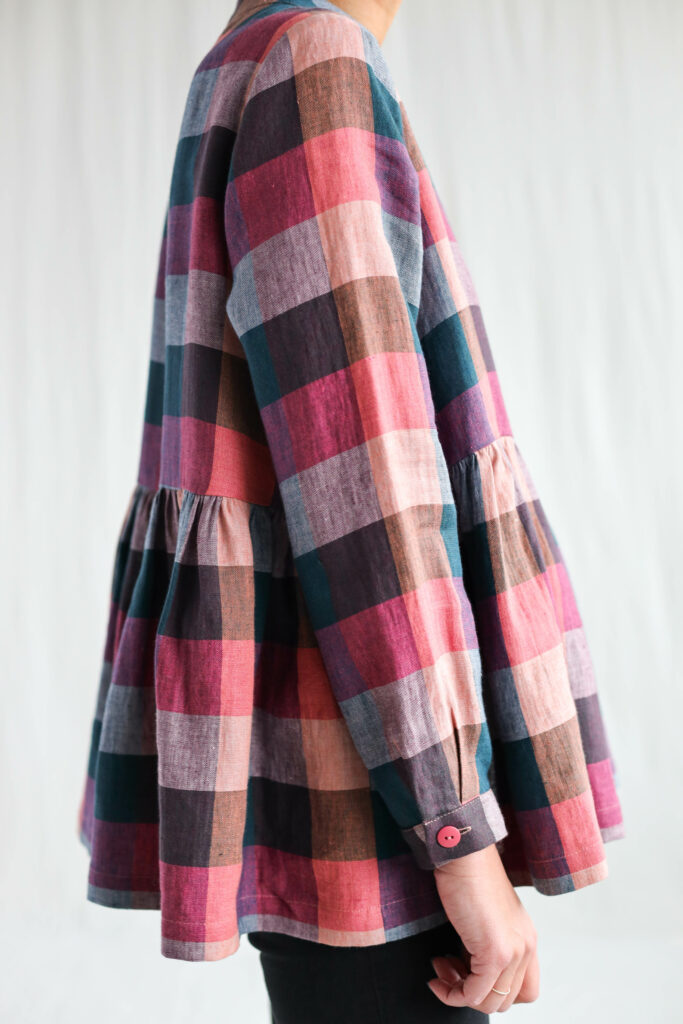 Checkered peplum blouse IRENE - Image 1