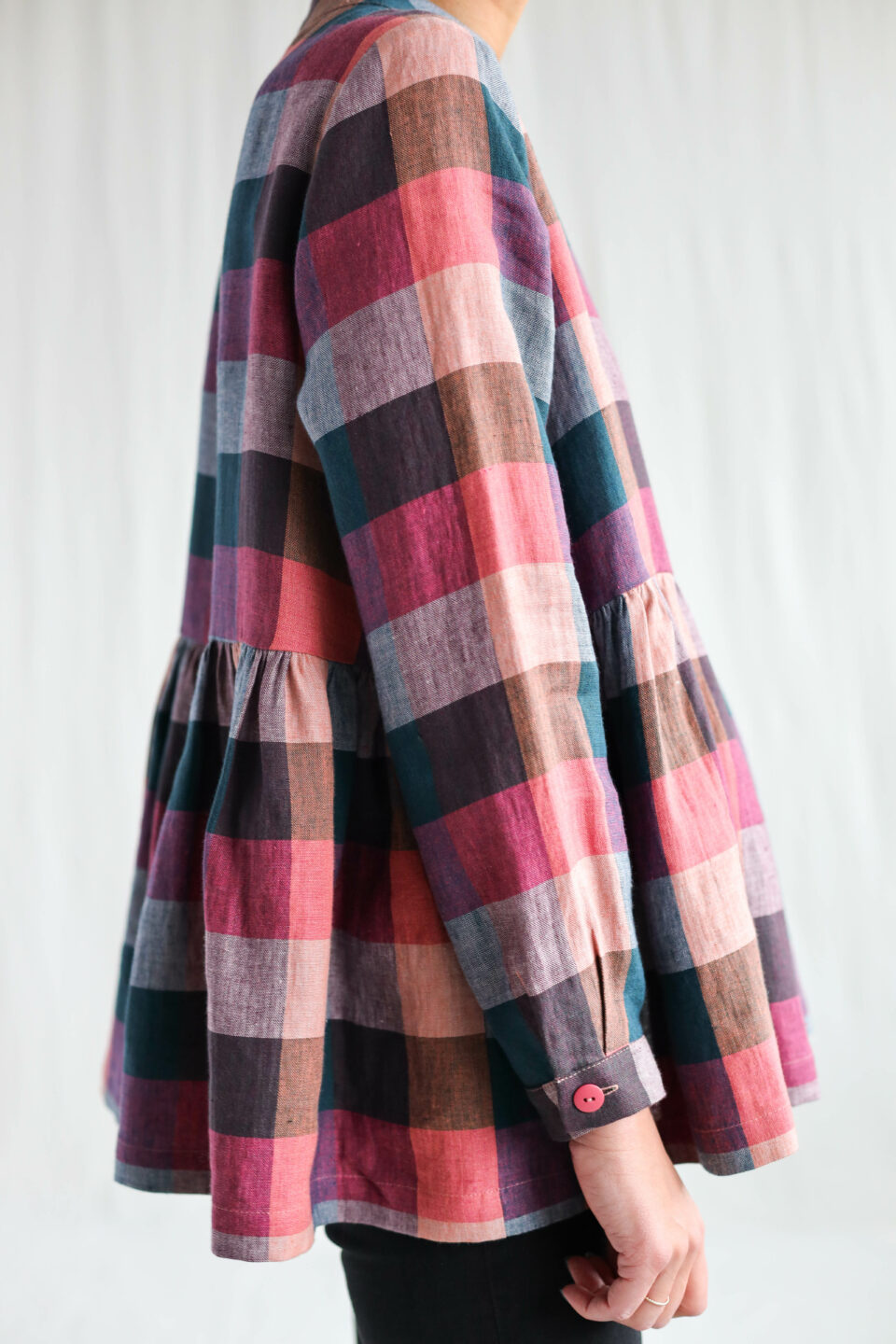 Checkered peplum blouse IRENE - Image 1