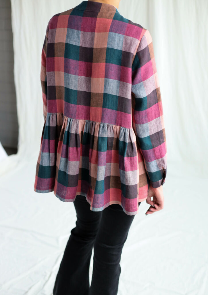 Checkered peplum blouse IRENE - Image 3