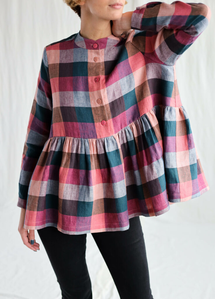 Checkered peplum blouse IRENE - Image 5