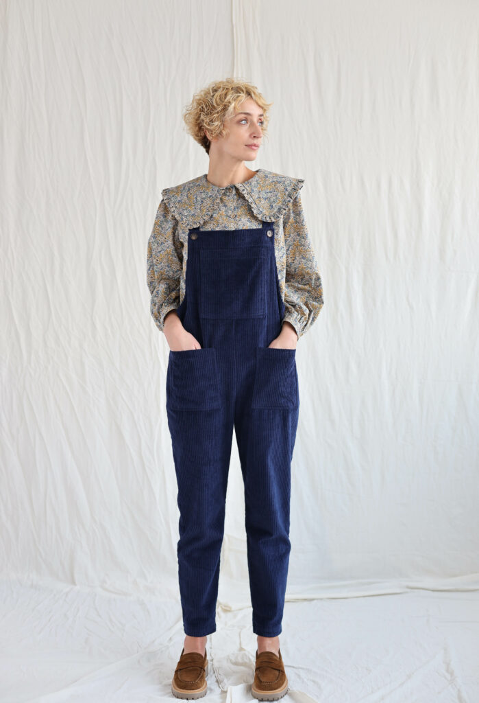 Navy blue cord dungaree DOROTHY - Image 5