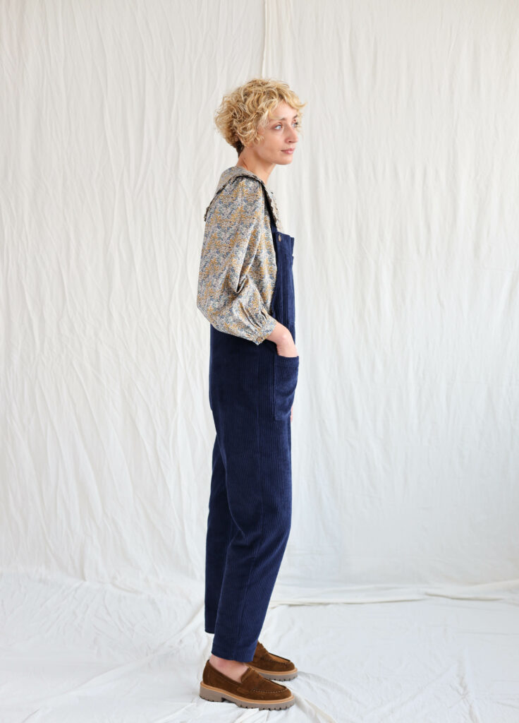 Navy blue cord dungaree DOROTHY - Image 1