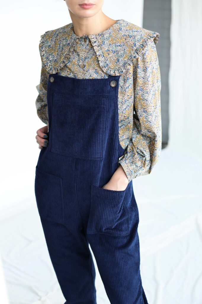 Navy blue cord dungaree DOROTHY - Image 3