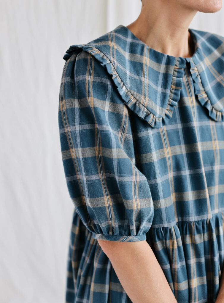 Plaid cotton loose dress SERENA - Image 3