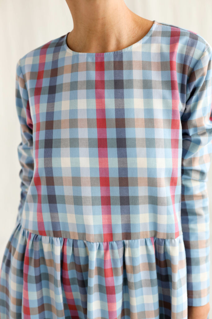 Checkered loose fit smock dress MILANA - Image 2