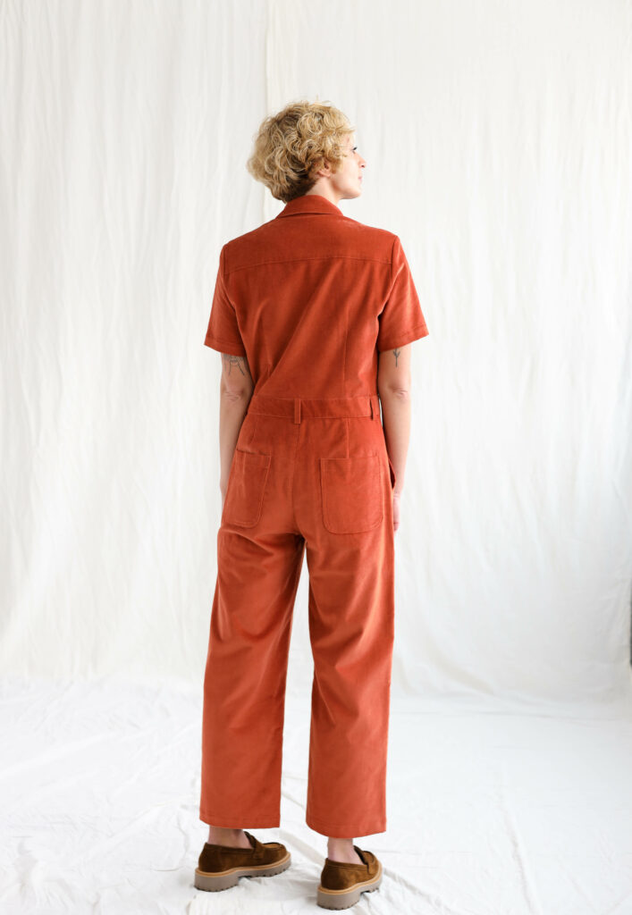 Corduroy short sleeve jumpsuit LEA - Image 2
