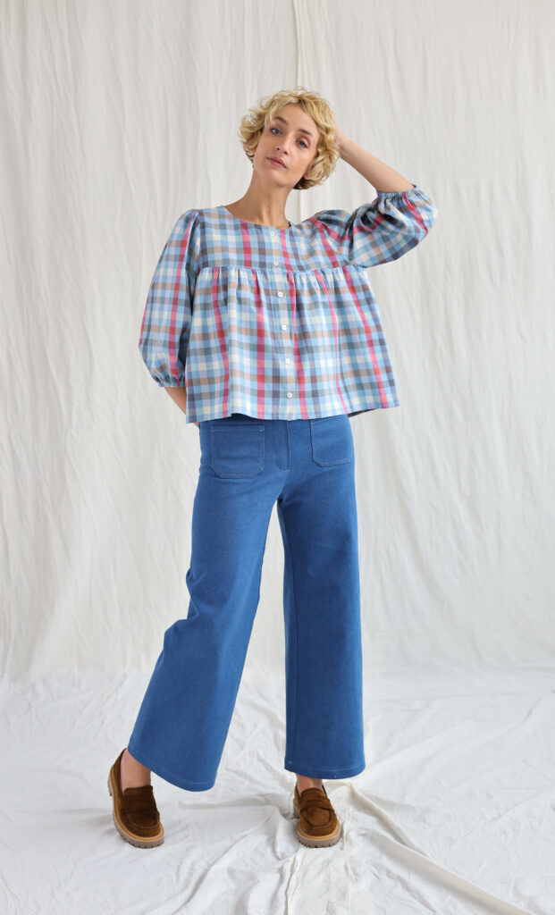 Checks puff sleeve blouse - Image 2