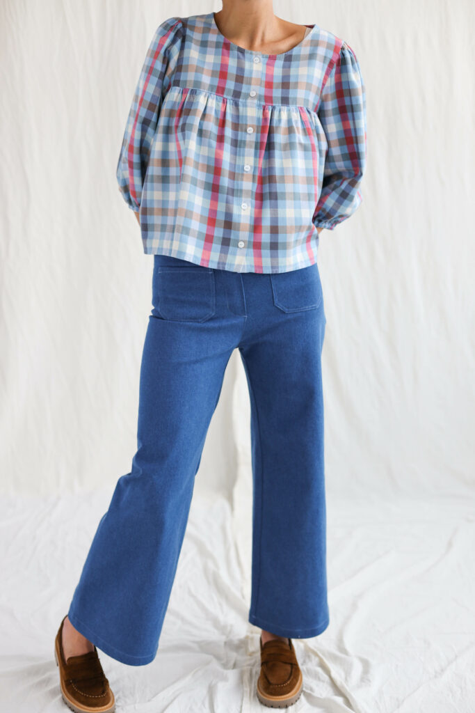Checks puff sleeve blouse - Image 3