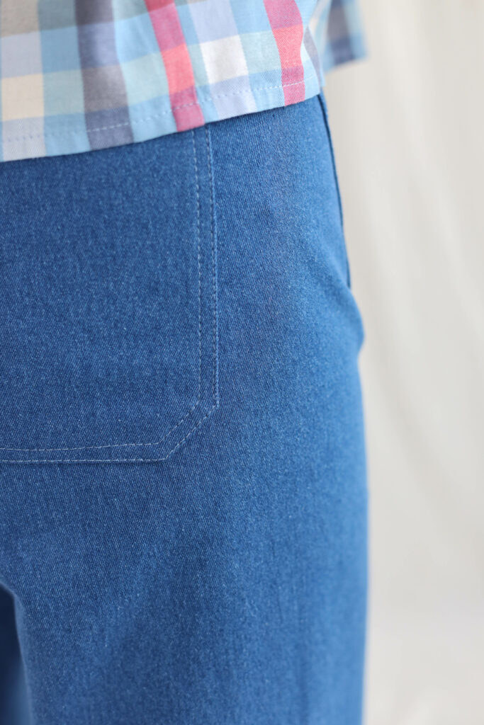Denim vintage cut cropped culottes - Image 6