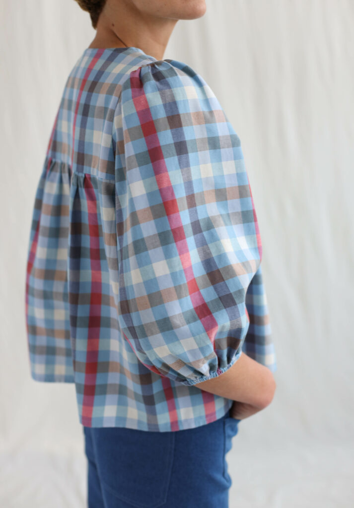 Checks puff sleeve blouse - Image 4