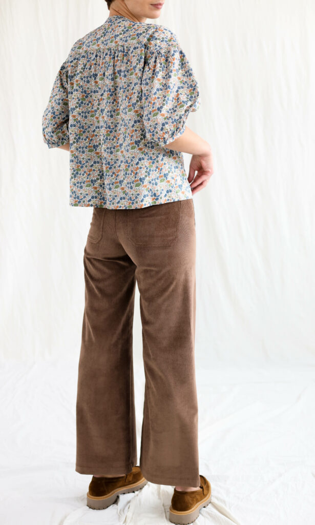 Brown needlecord cropped culottes - Image 2