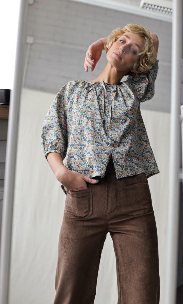Brown needlecord cropped culottes - Image 3