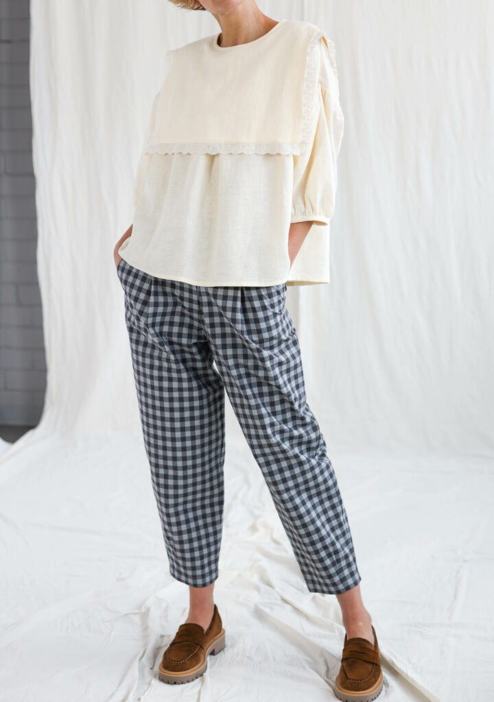 Boxy gingham trousers - Image 1