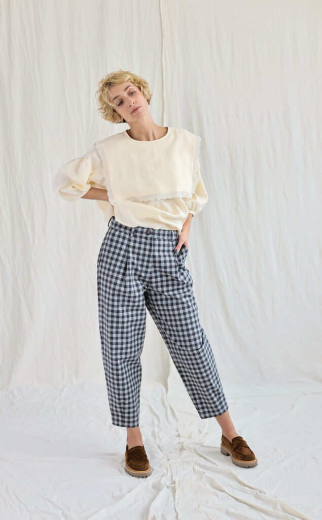 Boxy gingham trousers - Image 3