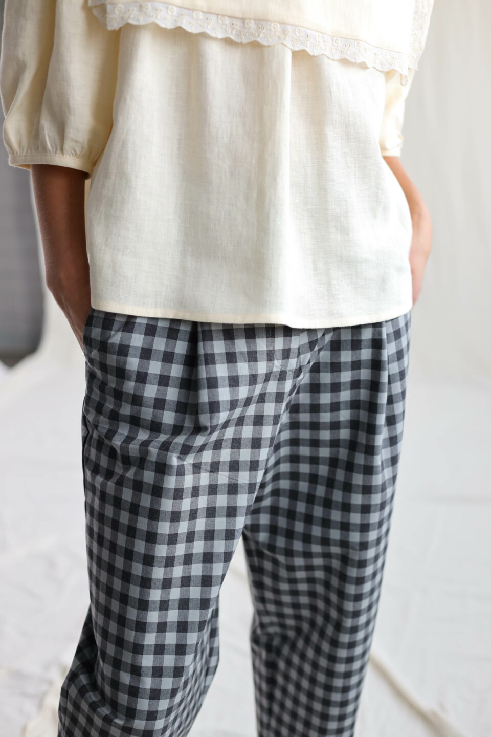Boxy gingham trousers - Image 5