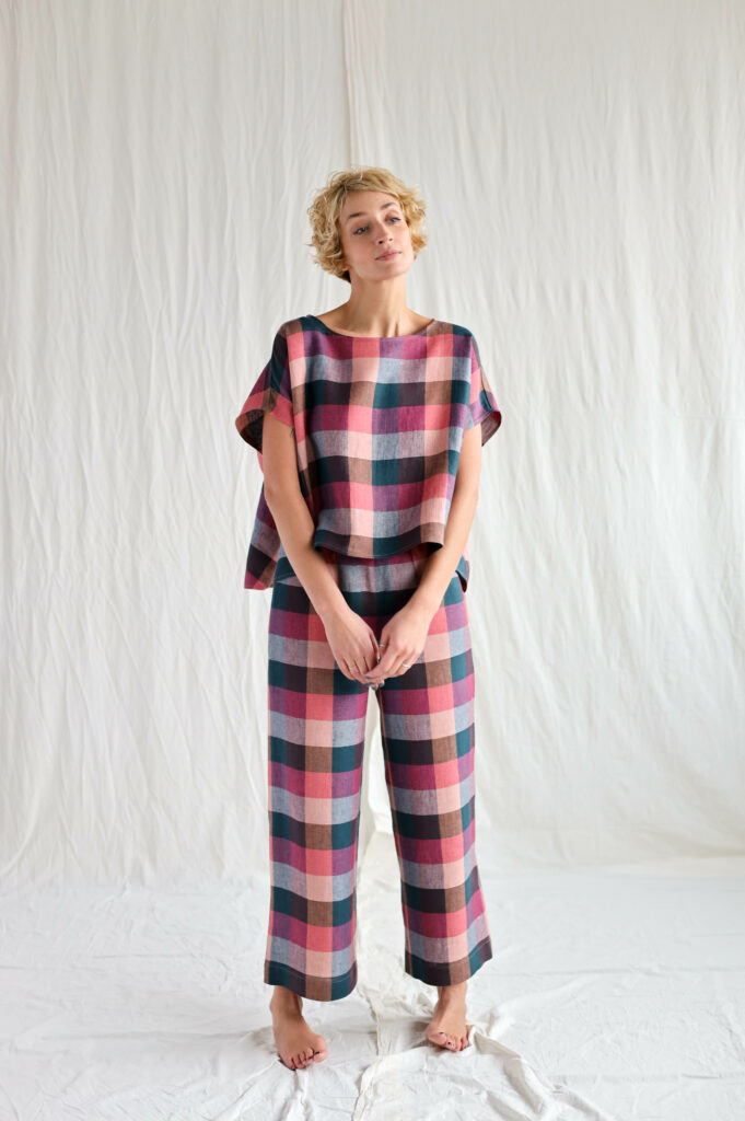 Checkered linen oversized top - Image 4