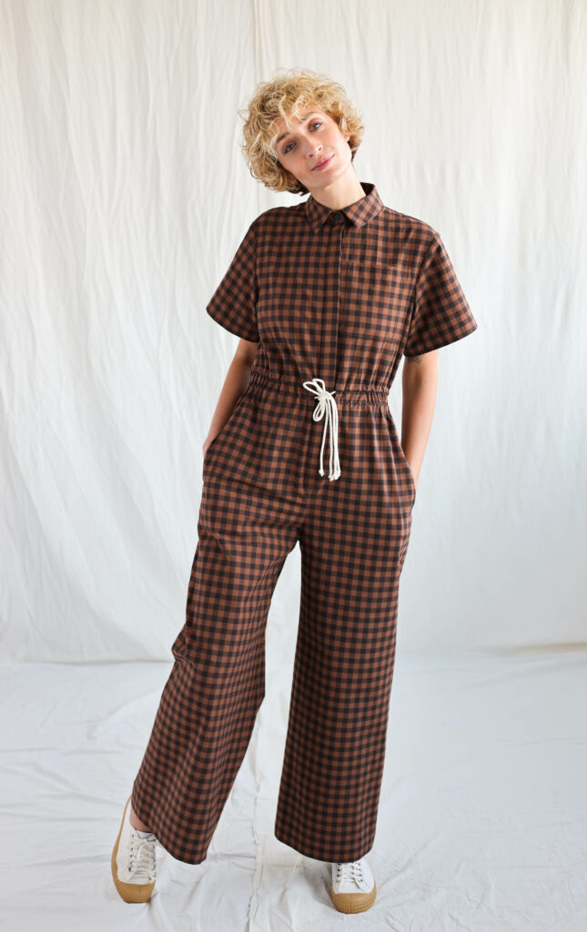 Gingham short sleeve summer jumpsuit LENNY - Image 3