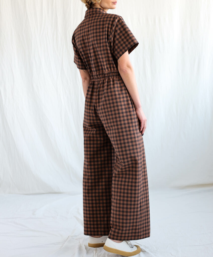 Gingham short sleeve summer jumpsuit LENNY - Image 4