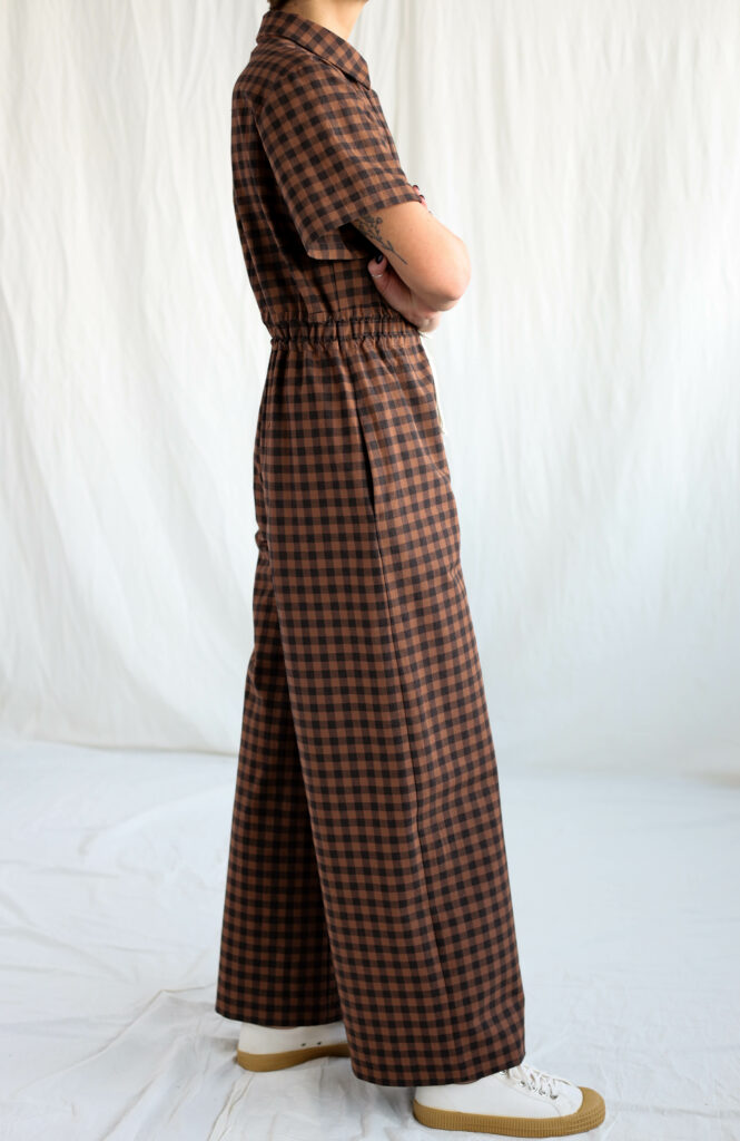 Gingham short sleeve summer jumpsuit LENNY - Image 2