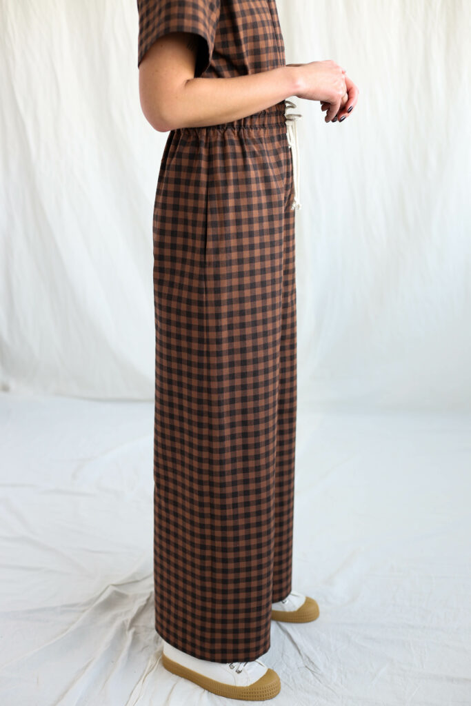 Gingham short sleeve summer jumpsuit LENNY - Image 5