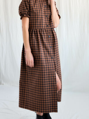 Gingham cotton button through dress | Dress | Sustainable clothing | OffOn clothing
