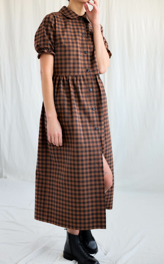 Gingham cotton button through dress | Dress | Sustainable clothing | OffOn clothing