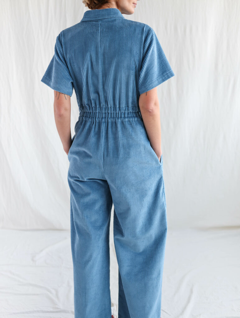 Loose fit 6 wale light blue cord jumpsuit LENNY - Image 2