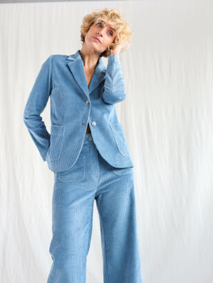 Light blue wide wale corduroy blazer | Jackets | Light Blue | Sustainable clothing | OffOn clothing