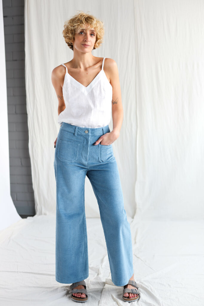 White linen loose fit slip top LUCA - Image 1