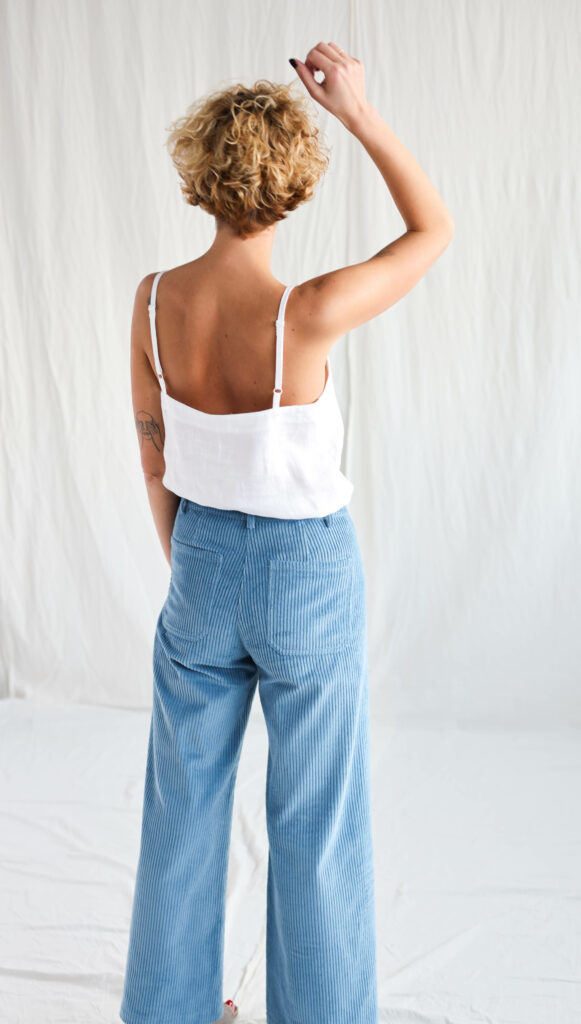 White linen loose fit slip top LUCA - Image 4
