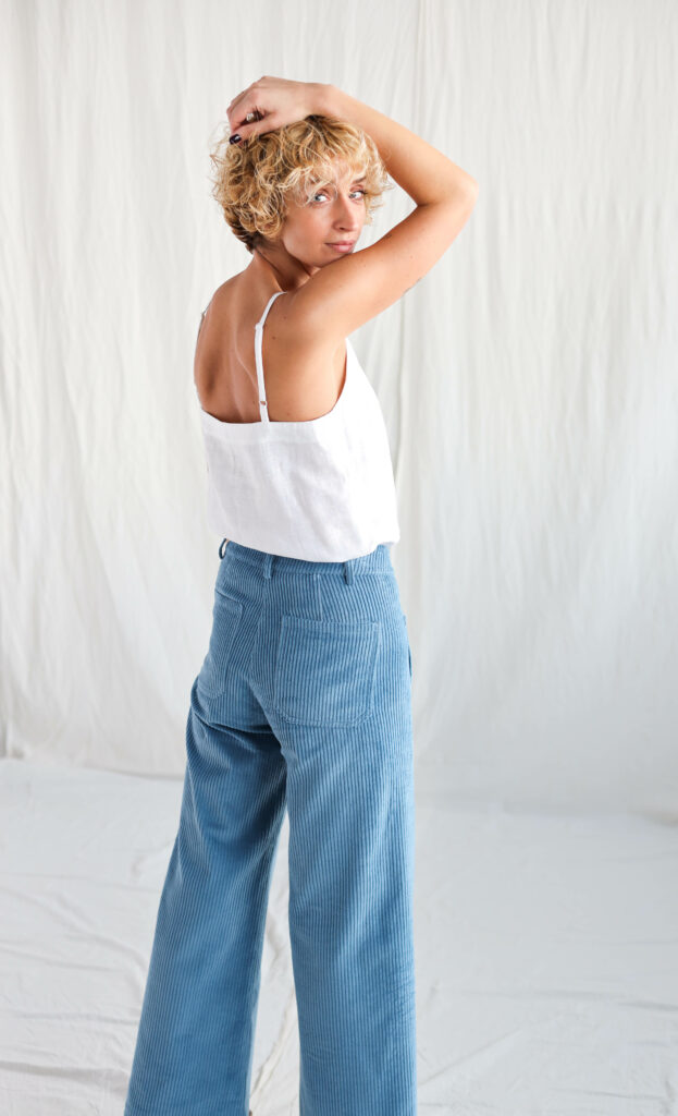 White linen loose fit slip top LUCA - Image 3