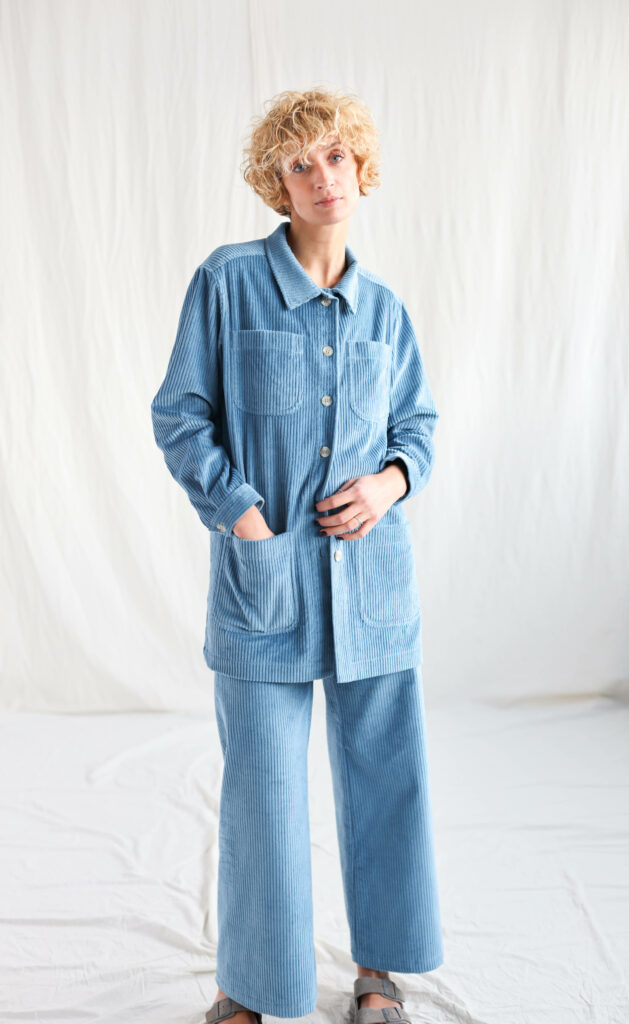 Light blue workwear style cord jacket - Image 1