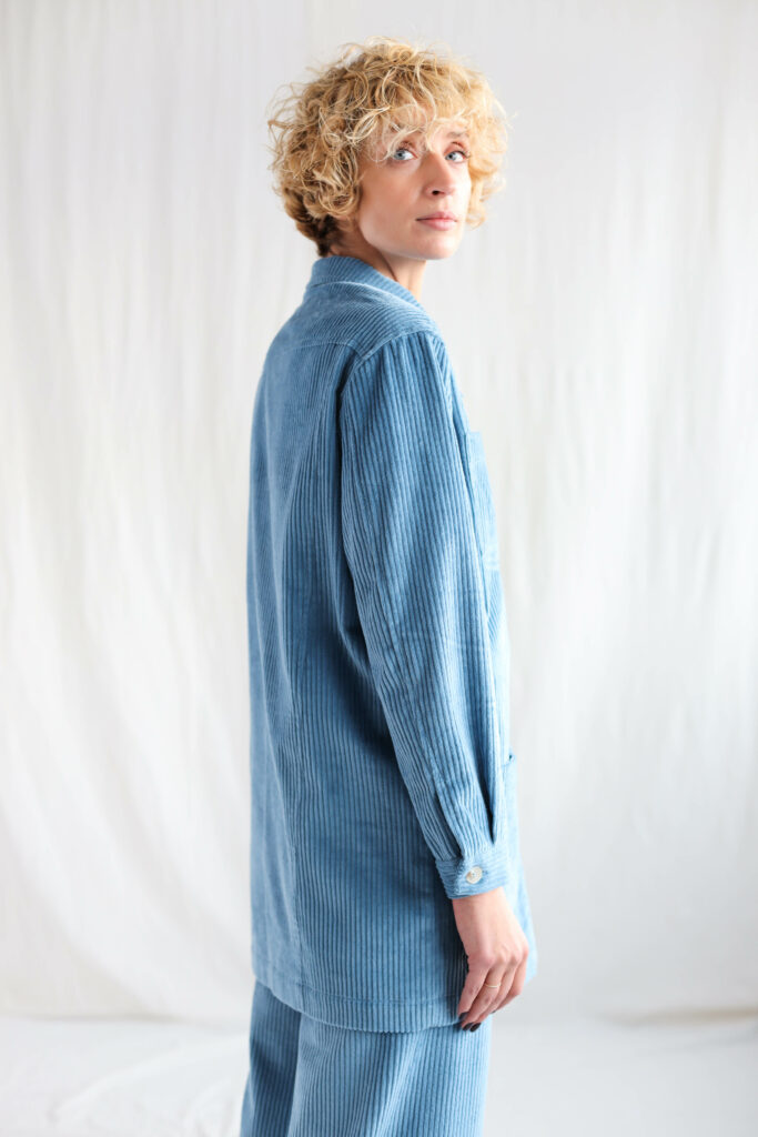 Light blue workwear style cord jacket - Image 2