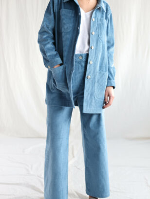 Light blue workwear style cord jacket | Jacket | Light Blue | Sustainable clothing | OffOn clothing