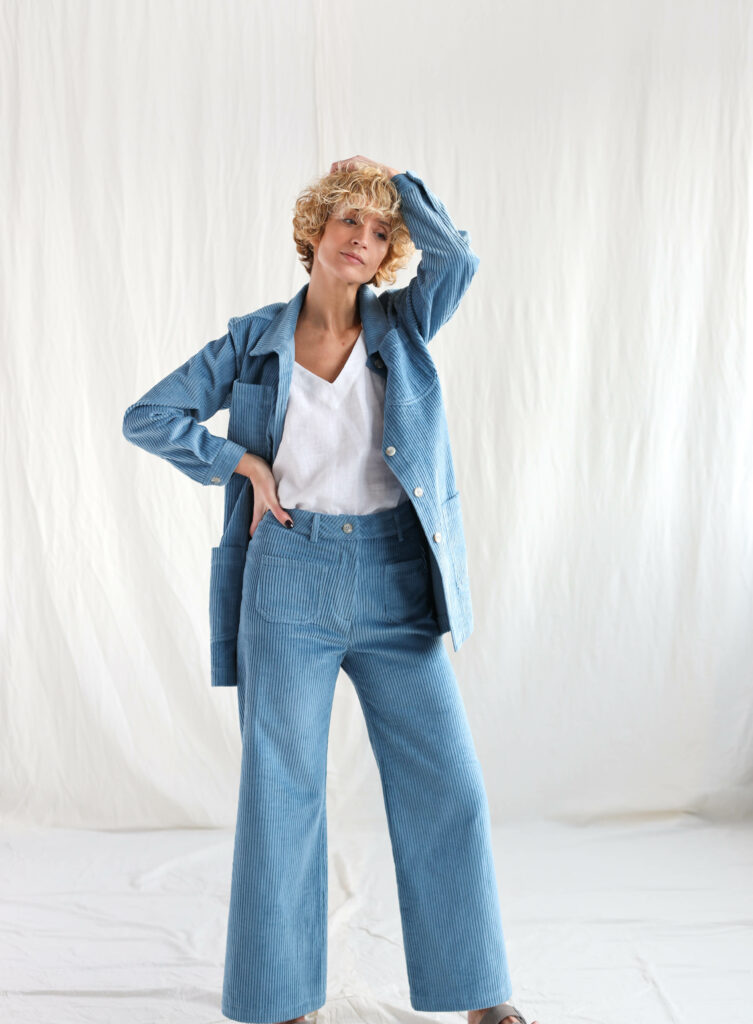 Light blue workwear style cord jacket - Image 4