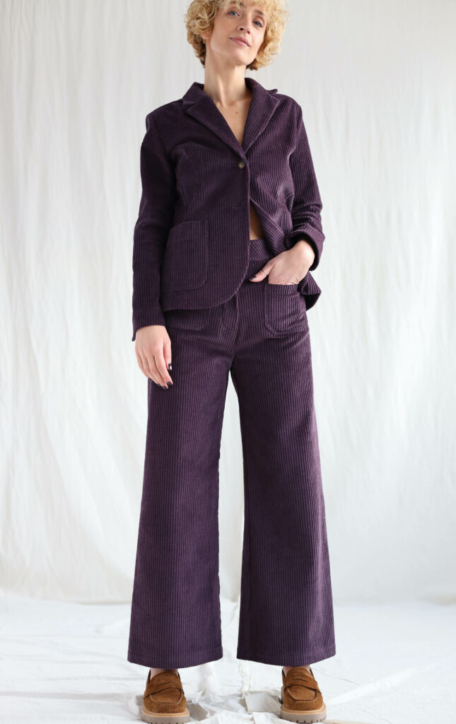Eggplant wide wale corduroy blazer - Image 3