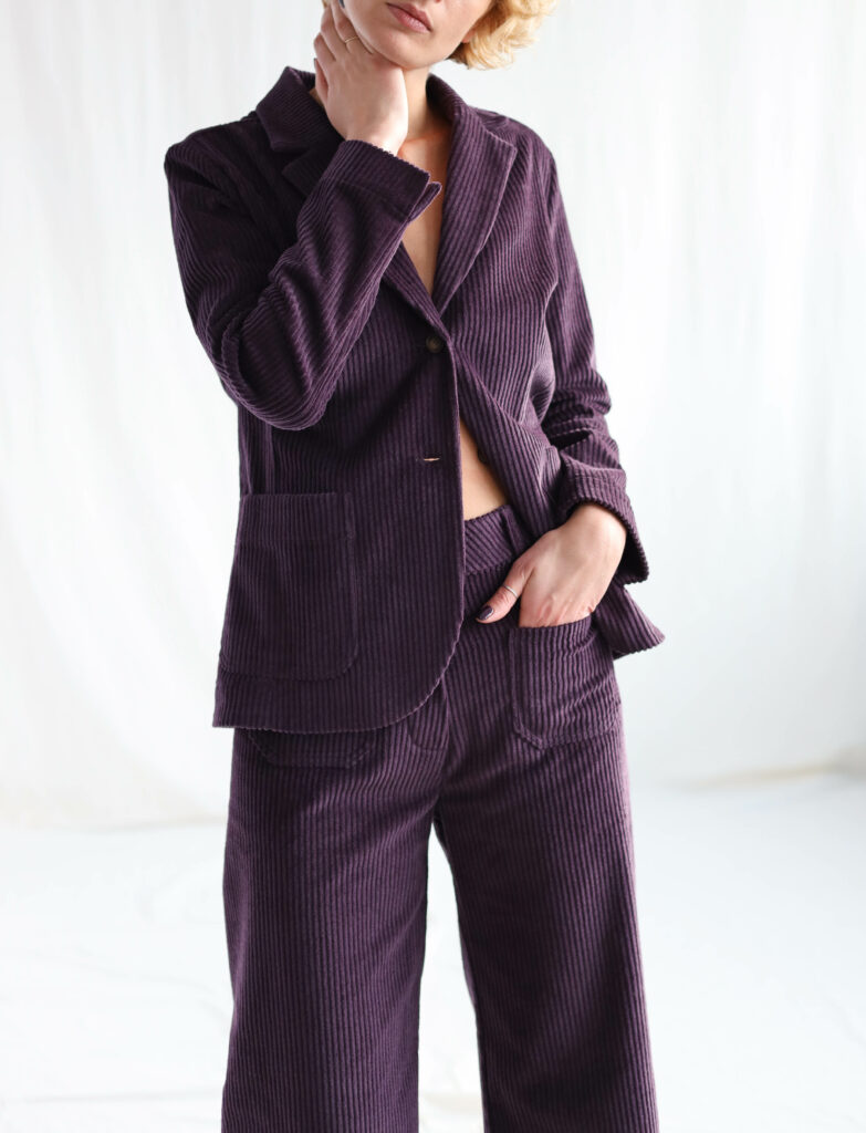 Eggplant wide wale corduroy blazer - Image 1