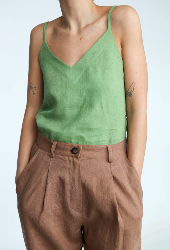 Foliage linen loose fit slip top LUCA - Image 1