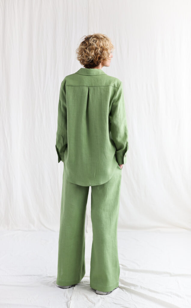 Oversize foliage linen long sleeve shirt RENA - Image 5