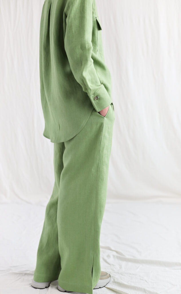 Linen palazzo elasticated waist pants - Image 1