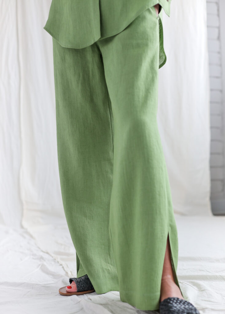 Linen palazzo elasticated waist pants - Image 2