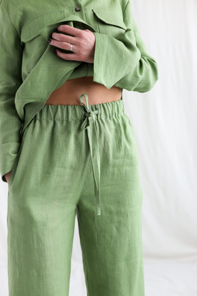 Linen palazzo elasticated waist pants - Image 3