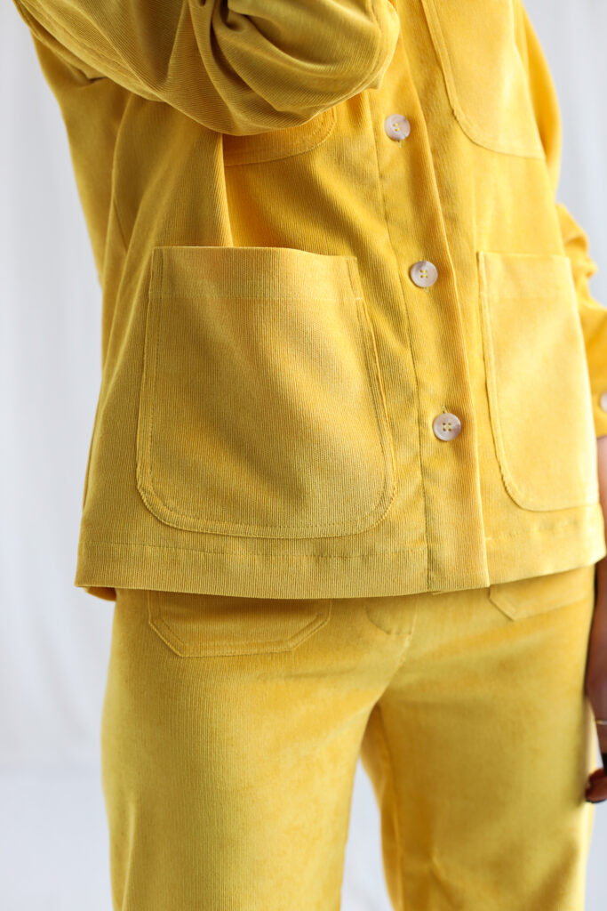 Boxy fit needlecord bright yellow summer jacket - Image 2