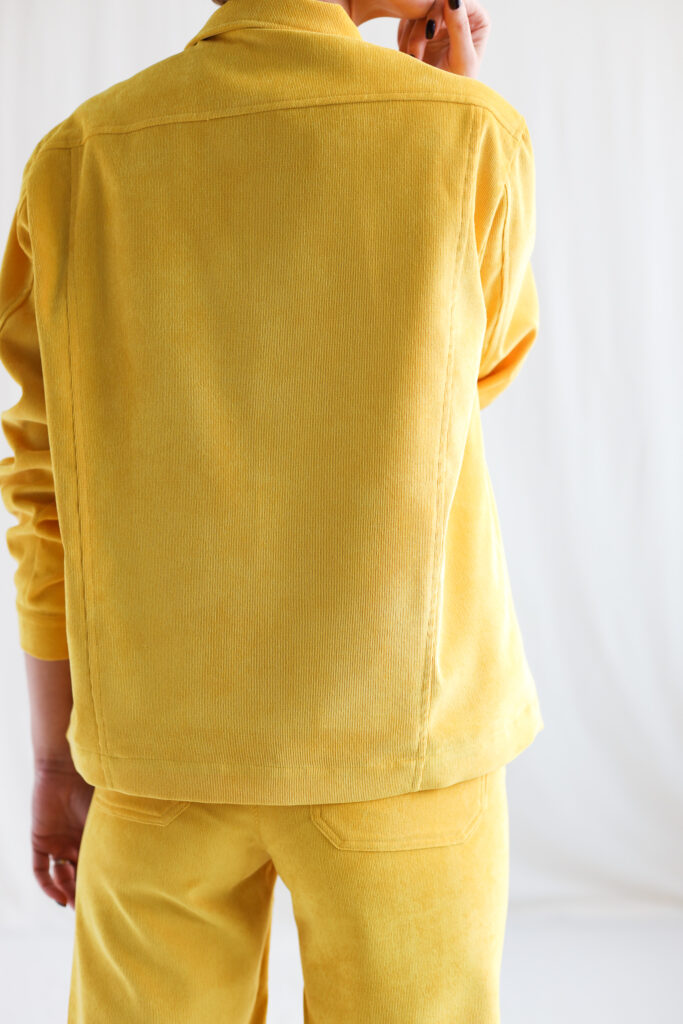 Boxy fit needlecord bright yellow summer jacket - Image 3