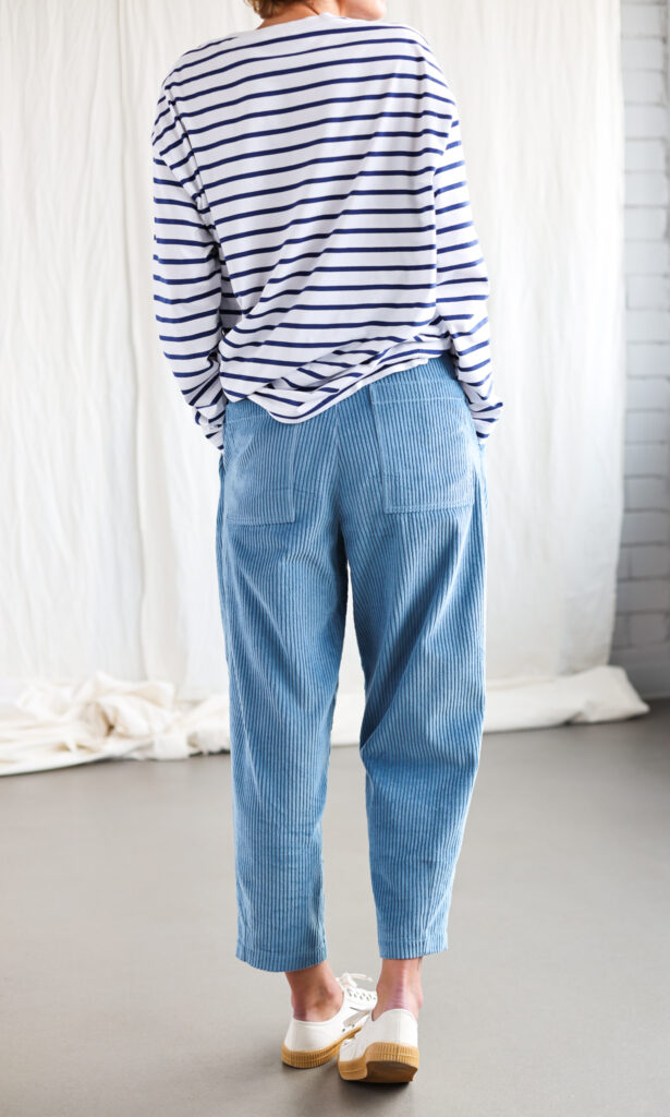 Boxy tapered leg wide wale cord trousers - Image 3