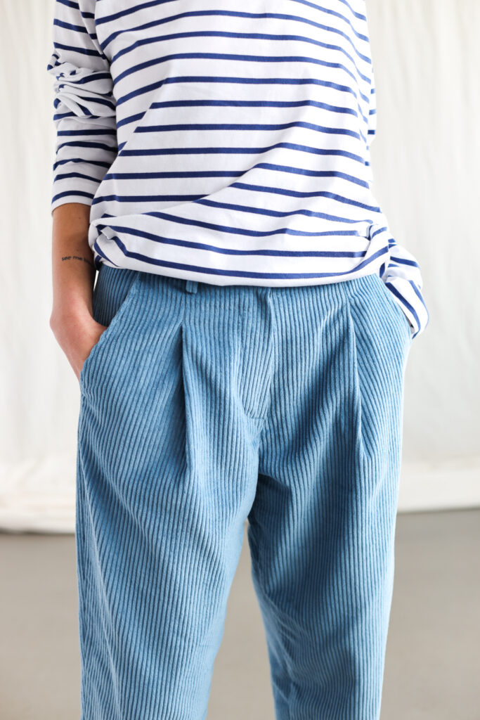 Boxy tapered leg wide wale cord trousers - Image 4