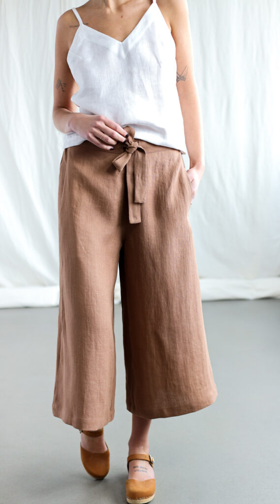 Wide leg hazel linen summer culottes AURE - Image 1