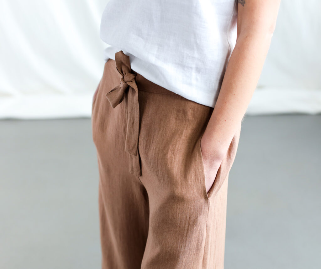 Wide leg hazel linen summer culottes AURE - Image 3